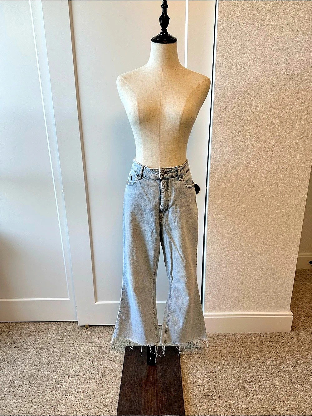 LOFT Wide-Leg Tattered Jeans